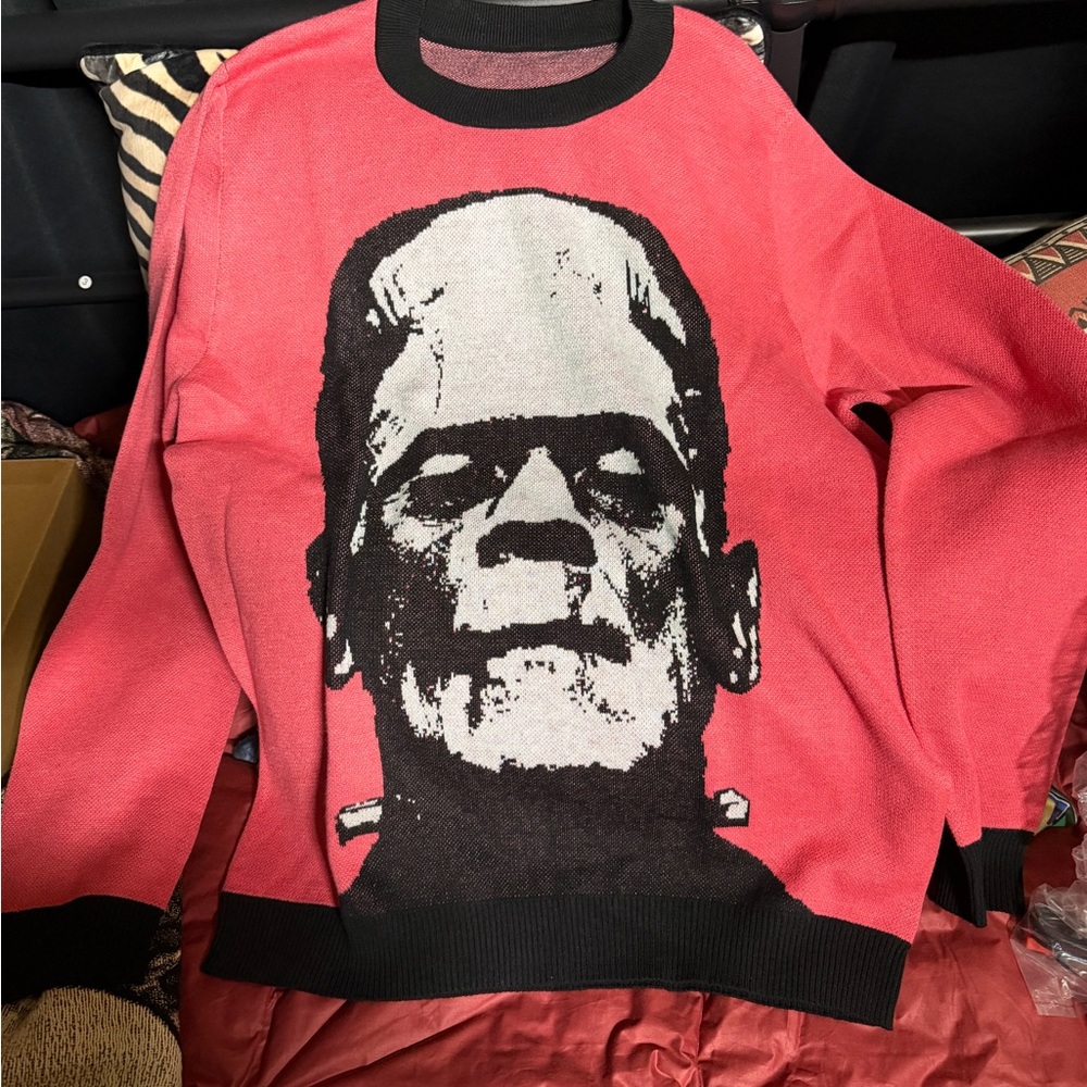 Frankenstein Woman’s Graphic Sweater - Red